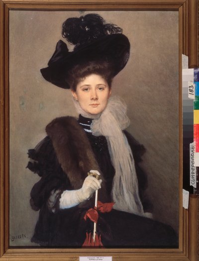 Portret artysty Ljubowa Gausza (1877-1943). Dzieło Aleksandra (Aleksandra) Pietrowicza Sokołowa (1830-1911), akwarela na papierze. Sztuka rosyjska, koniec XIX-początek XX wieku, modernizm. Regionalne Muzeum Sztuki w Symferopolu (Ukraina). autorstwa Alexander Petrovich Sokolov