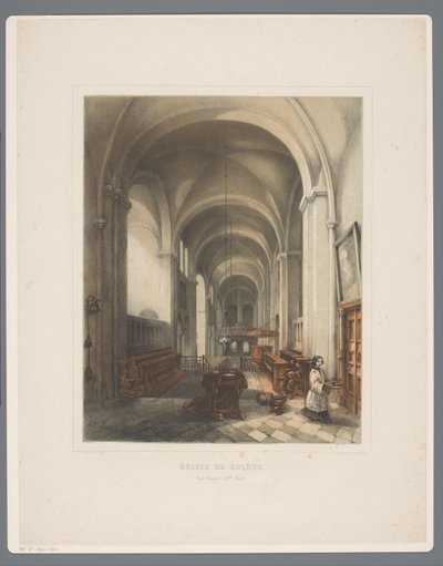 Wnętrze kościoła opactwa Rolduc Église de Rolduc, Style Roman XIIme Siècle (tytuł obiektu) Rolduc et ses environs (tytuł serii) autorstwa Alexander Schaepkens