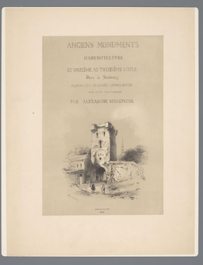 Poort naar Visé te Tongeren Starożytne zabytki architektury od XI do XIII wieku w Limburgii (tytuł serii na obiekcie) autorstwa Alexander Schaepkens