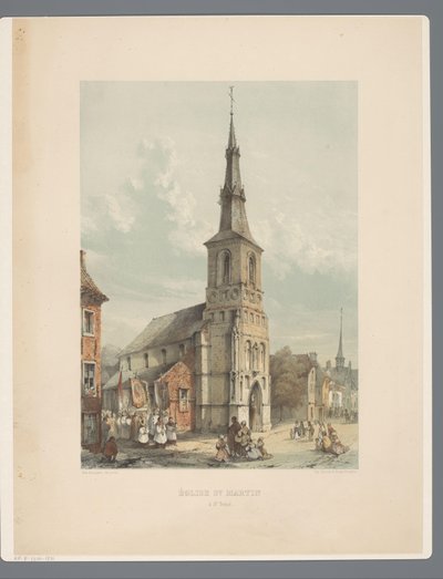 Sint-Maartenkerk i Sint-Truiden Kościół św. Marcina w St Trond (tytuł na obiekcie) Starożytne zabytki architektury od XI do XIII wieku w Limburgii (tytuł serii) autorstwa Alexander Schaepkens