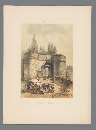 Tongersepoort w Maastricht Porte de Tongres (tytuł na obiekcie) Monuments de Maastricht (tytuł serii) autorstwa Alexander Schaepkens