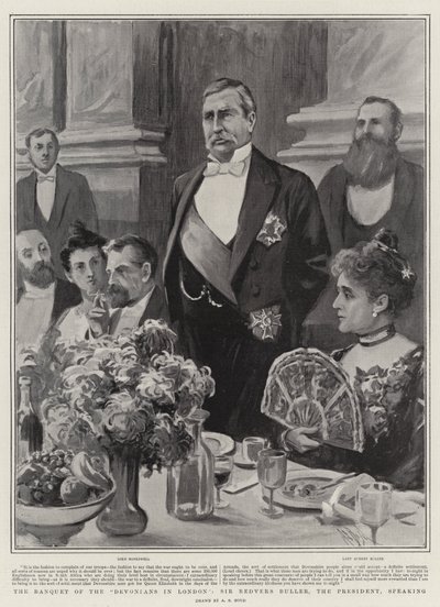 Bankiet Devonianów w Londynie, przemawia Sir Redvers Buller, przewodniczący autorstwa Alexander Stuart Boyd