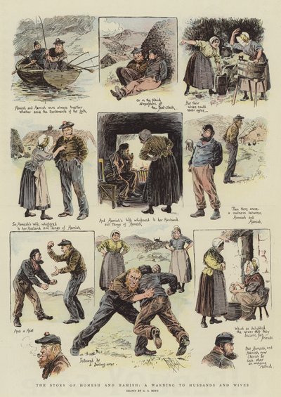 Historia Homesha i Hamisha, ostrzeżenie dla mężów i żon (chromolitho) autorstwa Alexander Stuart Boyd