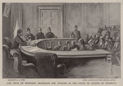 Proces osiemnastu Ormian o morderstwo przed Trybunałem Sprawiedliwości w Stambule autorstwa Alexander Stuart Boyd
