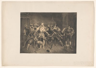 Morderstwo Henryka Guise Śmierć Henrija de Guijse autorstwa Alexander Ver Huell (signed by artist)