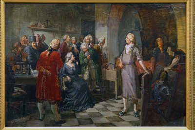 Cesarzowa Elżbieta Rosji z wizytą u M.Łomonosowa autorstwa Alexander Vladimirovich Makovsky