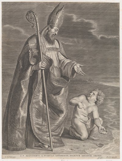 Św. Augustyn, ukazujący się dziecku na plaży, ok. godz. 1662-95., ca. 1662-95. autorstwa Alexander Voet
