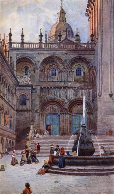 Katedra Santiago De Compostela, Brama Południowa (kolor lito) autorstwa Alexander Wallace Rimington