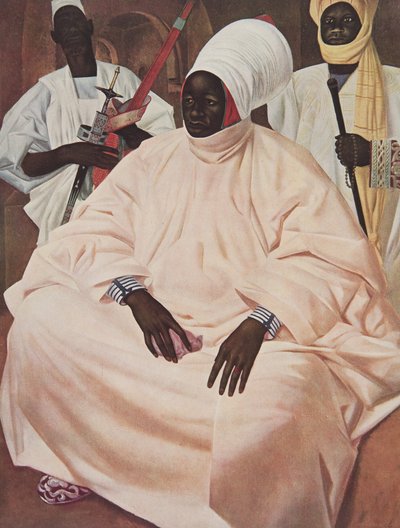 Barma Mata, sułtan Zinder (studium do portretu), z Rysunku i malarstwa Afryki, wykonanego podczas ekspedycji Citroen Centre Afrique, druga misja Haardt Audouin-Dubreuil, wyd. Paryż autorstwa Alexander Yakovlev