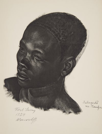 Rasa Ialingede, Mandja. (Fort Lamy), z Rysunki i obrazy Afryki, wykonane podczas wyprawy Citroen Center Afrique, druga misja Haardt Audouin-Dubreuil, wyd. Paryż, 1927 (kolor świeci autorstwa Alexander Yakovlev