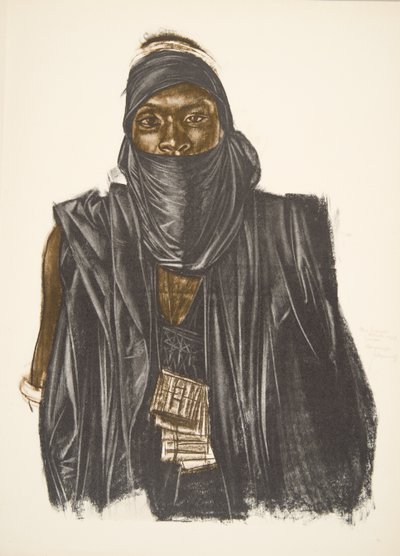 Mahoma, rasa Songhai (Ansongo), z Rysunku i malarstwa Afryki, wykonana podczas wyprawy Citroen Centre Afrique, druga misja Haardt Audouin-Dubreuil, wyd. Paryż, 1927 autorstwa Alexander Yakovlev