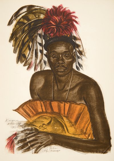 Tuba, szef kuchni Matchaga (Niangara (haut Ouelle), z Rysunku i malarstwa Afryki, wykonany podczas wyprawy Citroen Centre Afrique, druga misja Haardt Audouin-Dubreuil, wyd. Paryż, 1927 (współpraca autorstwa Alexander Yakovlev