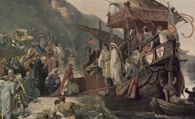 Cesarz Fryderyk II przyjmuje w Stolzenfels swoją narzeczoną Izabelę autorstwa Alexander Zick