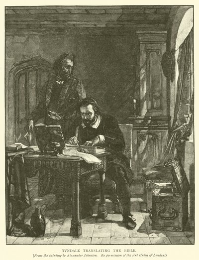 Tyndale tłumaczy Biblię autorstwa Alexander after Johnston