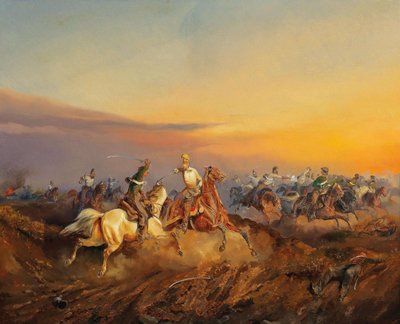 Scena z rewolucji węgierskiej w latach 1848-1849, ok. 1930 r. 1850. autorstwa Alexander von Bensa