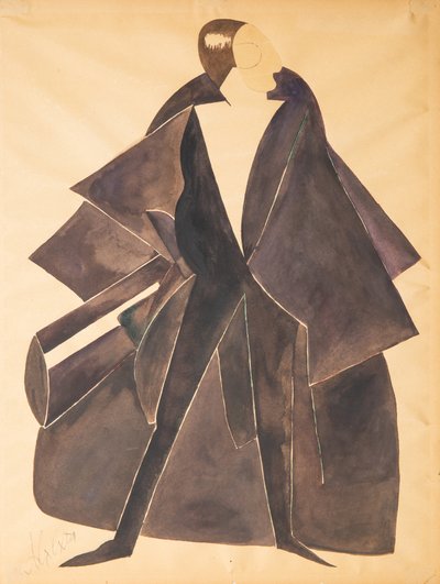 Projekt kostiumu do sztuki Towarzysz Chlestakow Dmitrija Smolina, ok. 1921 r. autorstwa Alexandra Alexandrowna Exter