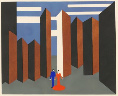 Projekt sceniczny z portfolio Decors de Théâtre, 1930. autorstwa Alexandra Alexandrowna Exter
