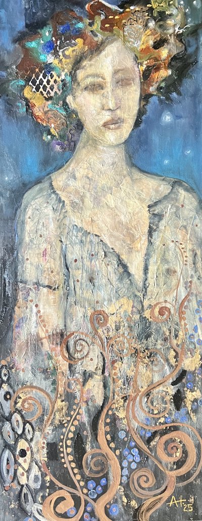 Złoty mistyczny portret autorstwa Alexandra Higgins