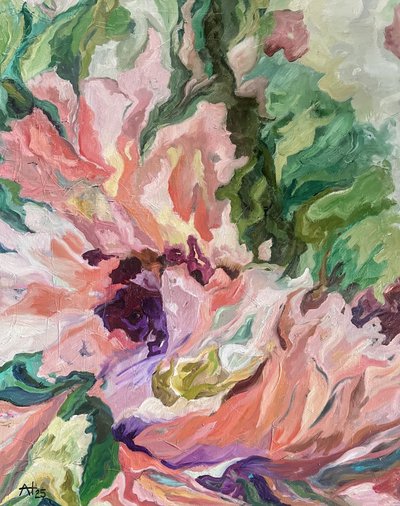 Żywa abstrakcja kwiatowa autorstwa Alexandra Higgins