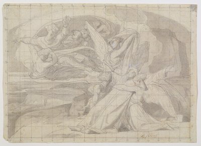 Study for The Death of Moses, 1851 (pióro i atrament, pranie, ołówek i gwasz na papierze) (zob. 225068) autorstwa Alexandre Cabanel