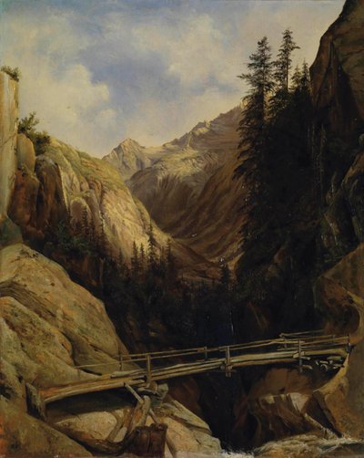 Przy wodospadzie Handeck, 1842-43 autorstwa Alexandre Calame