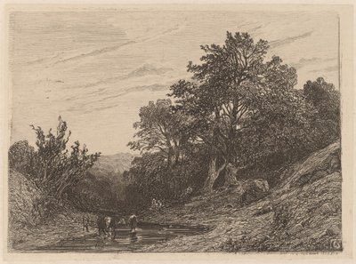 Stado w strumieniu autorstwa Alexandre Calame