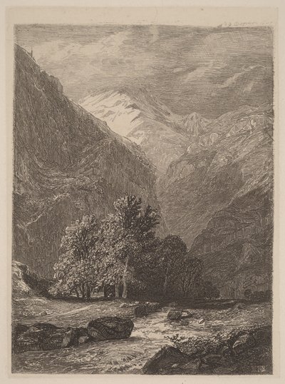 Górski potok autorstwa Alexandre Calame