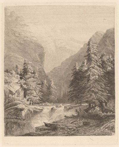 Górski wodospad autorstwa Alexandre Calame