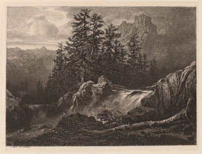Górski wodospad autorstwa Alexandre Calame