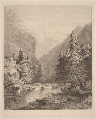 Górski wodospad autorstwa Alexandre Calame