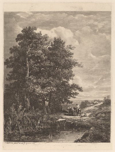 Jeźdźcy nad stawem autorstwa Alexandre Calame