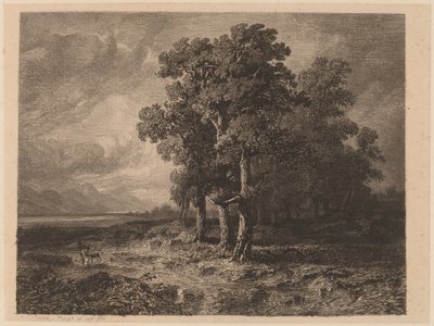 Drzewa podczas burzy autorstwa Alexandre Calame