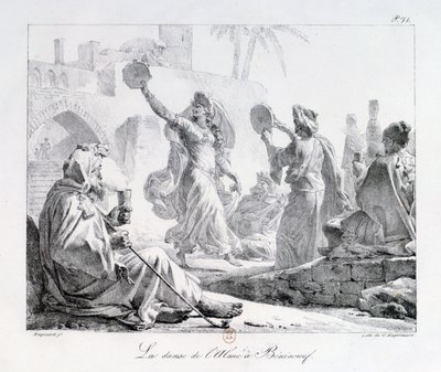 Tancerze arabscy z serii „Podróż do Lewantu” 1819 (rycina) autorstwa Alexandre Evariste Fragonard