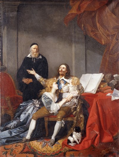 Król Karol I korzystający z urlopu rodzinnego przed egzekucją, autorstwa Alexandre Evariste Fragonard