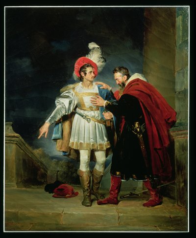 Rodrigo de Vivar, El Cid (ok.1043-99) i jego ojciec, Don Diego, ok.1827 autorstwa Alexandre Evariste Fragonard