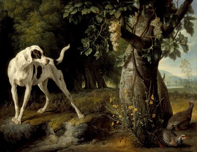Pejzaż z psem i kuropatwami, 1719 autorstwa Alexandre Francois Desportes