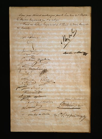 Ostatnia strona aktu małżeństwa między Marią Ludwiką Austriacką lub Marią Luigią z Parmy (1791-1847) i Napoleonem Bonaparte (1769-1821) autorstwa Nicolas Toussaint Charlet