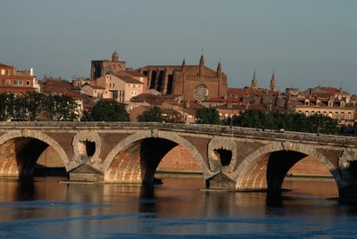 Pont-Neuf nad rzeką Garonne, Tuluza, Midi-Pyrenees, Francja autorstwa Nicolas Toussaint Charlet