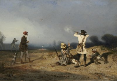 Polowanie na ptaki, 1830 autorstwa Alexandre Gabriel Decamps