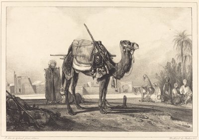 Wielbłąd i Arabowie autorstwa Alexandre Gabriel Decamps