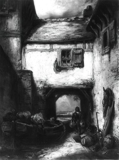 Dziedziniec, ok. godz. 1855. autorstwa Alexandre Gabriel Decamps