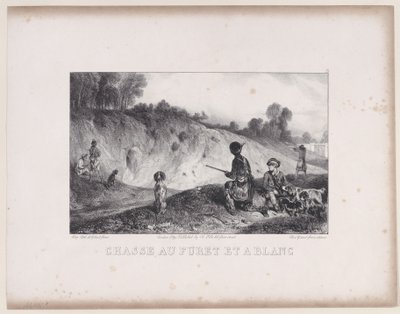 Polowanie na fretkę z blankami, z cyklu Sceny polowania, 1829. autorstwa Alexandre Gabriel Decamps