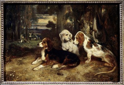 Odpoczywające psy myśliwskie Obraz Alexandre Gabriel Decamps (1803-1860) 1839 Nd. 0,26x0,37 m Paryż, Muzeum Luwru. autorstwa Alexandre Gabriel Decamps