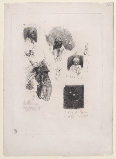 Liść szkiców, 1833-38. autorstwa Alexandre Gabriel Decamps