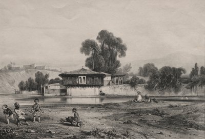 Pawilon na brzegu rzeki. autorstwa Alexandre Gabriel Decamps
