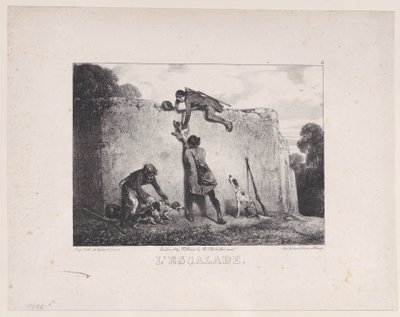 Wspinaczka z cyklu Sceny myśliwskie, 1829. autorstwa Alexandre Gabriel Decamps