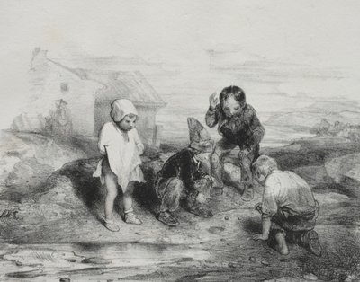 Decydujący rzut. autorstwa Alexandre Gabriel Decamps