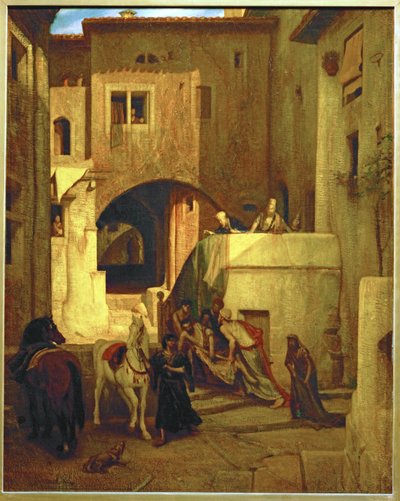 Dobry Samarytanin (obraz na płótnie) autorstwa Alexandre Gabriel Decamps