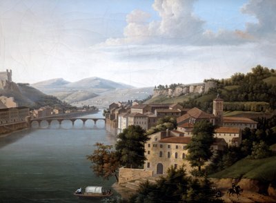 Widok na Rodan. c1777-1840 autorstwa Alexandre Haycinthe Dunouy