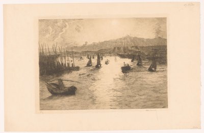 Port z zachodem słońca autorstwa Alexandre Lunois (signed by artist)